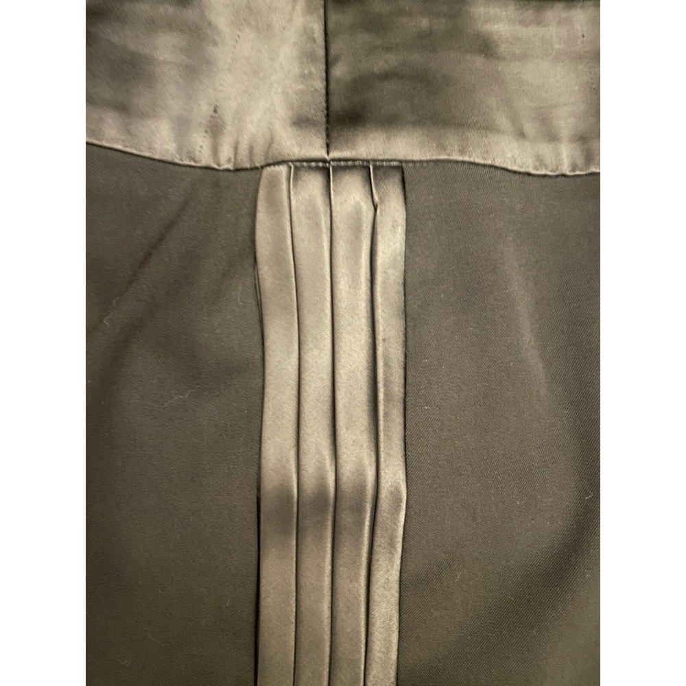 Cache Womens Low Rise Tuxedo Satin Cummberbund Pants Size 2 Black Knit Stretch - Picture 11 of 13